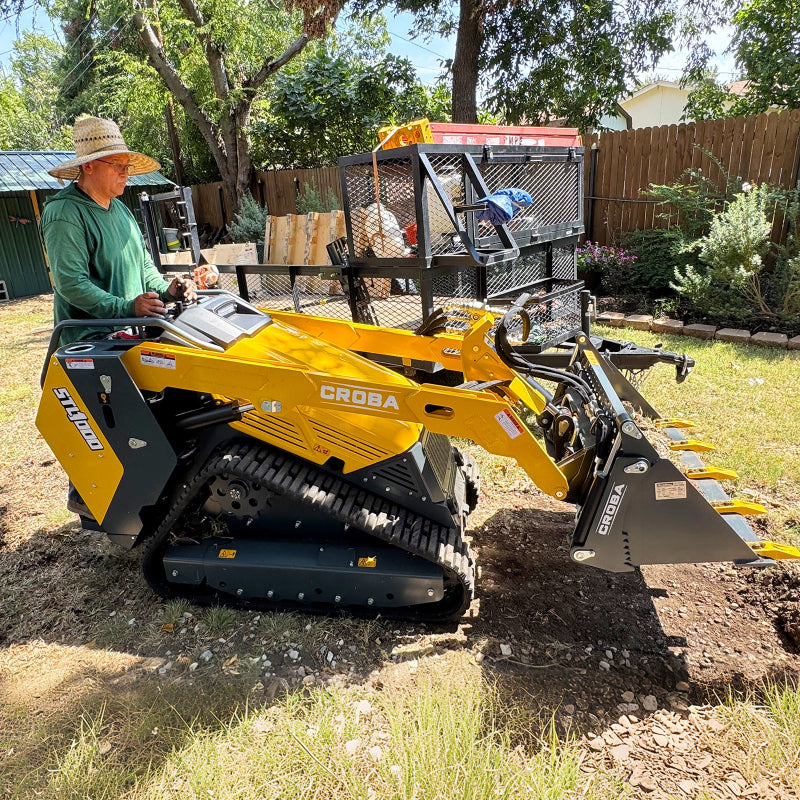 Croba STL1000 Mini Skid Steer Stand-On Compact Track Loader - 4-in-1 Bucket included