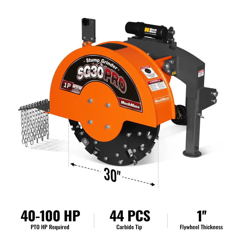 MechMaxx SG30PRO 3-Point PTO Stump Grinder with Carbide Teeth