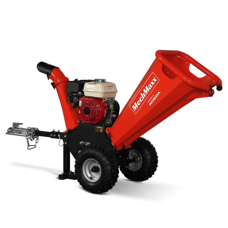 MechMaxx GS650 7hp Gas-Powered, Honda GX200 Wood Chipper with Towbar